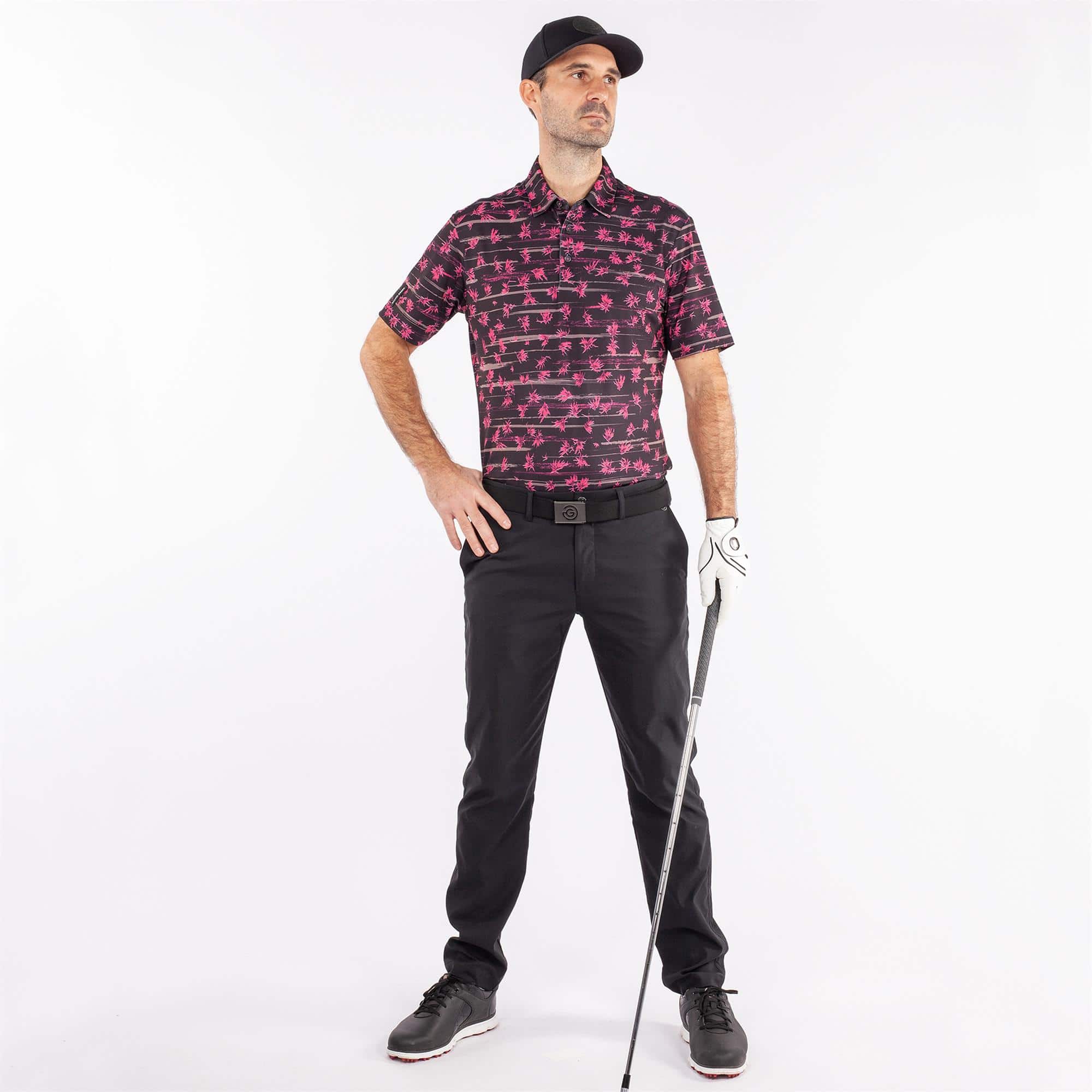Galvin Green Malik Golf Polo Shirt Pink/Black